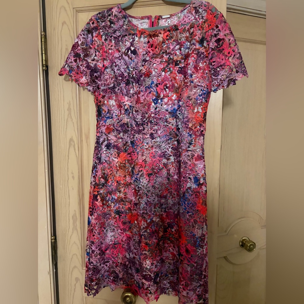 Elie Tahari Pink and Purple Lace Dress 8